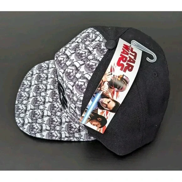 Adjustable Star Wars Storm Trooper Flat Bill Embroidered Baseball Hat Snapback - Picture 2 of 6